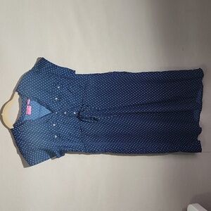 Times Womens DressMaternity Mize M Polka-dot Navy Blue Tie Waste